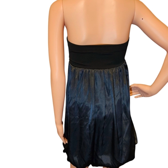 Y2K Joyce Leslie Blk Bandeau Top Bubble Hem Dress Sz S Tube Top HOCO PROM PARTY - Picture 6 of 12